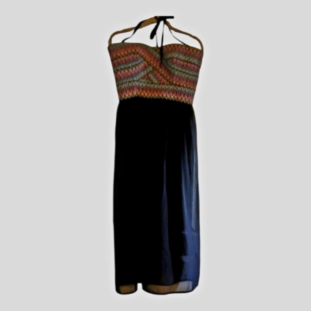 Multicolor Strapless Dress -L